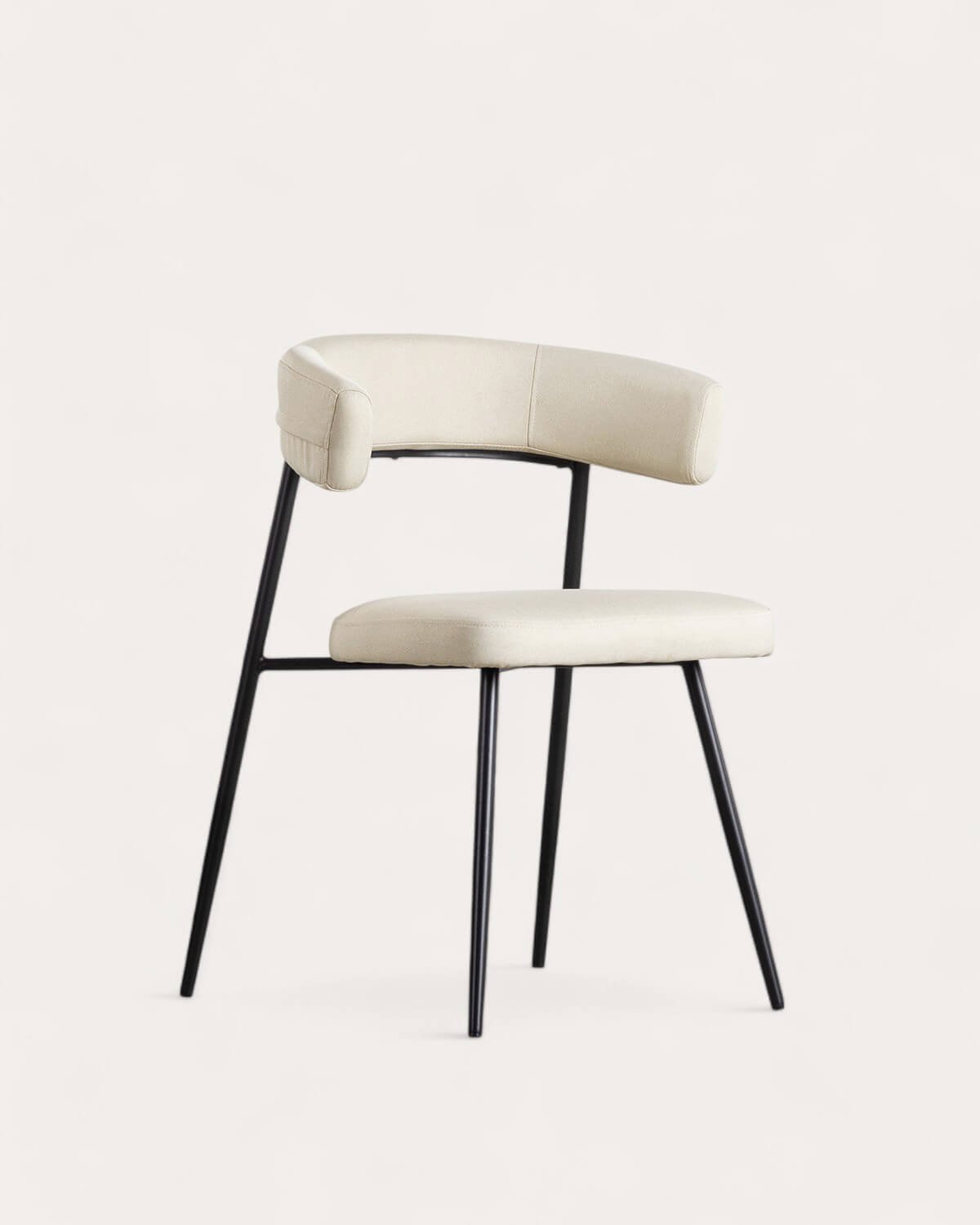 Pack 4 Chaises de Salle à Manger en Métal et Tissu Eloise, image de la gelerie 1