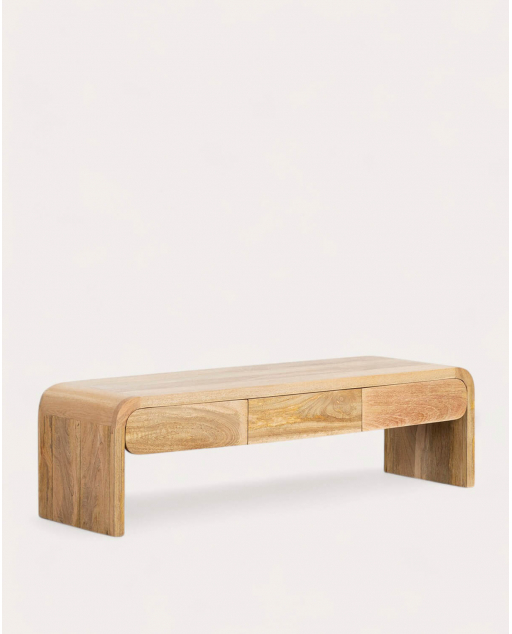 Meuble TV avec 3 tiroirs 160x45 cm en bois de manguier Vanile