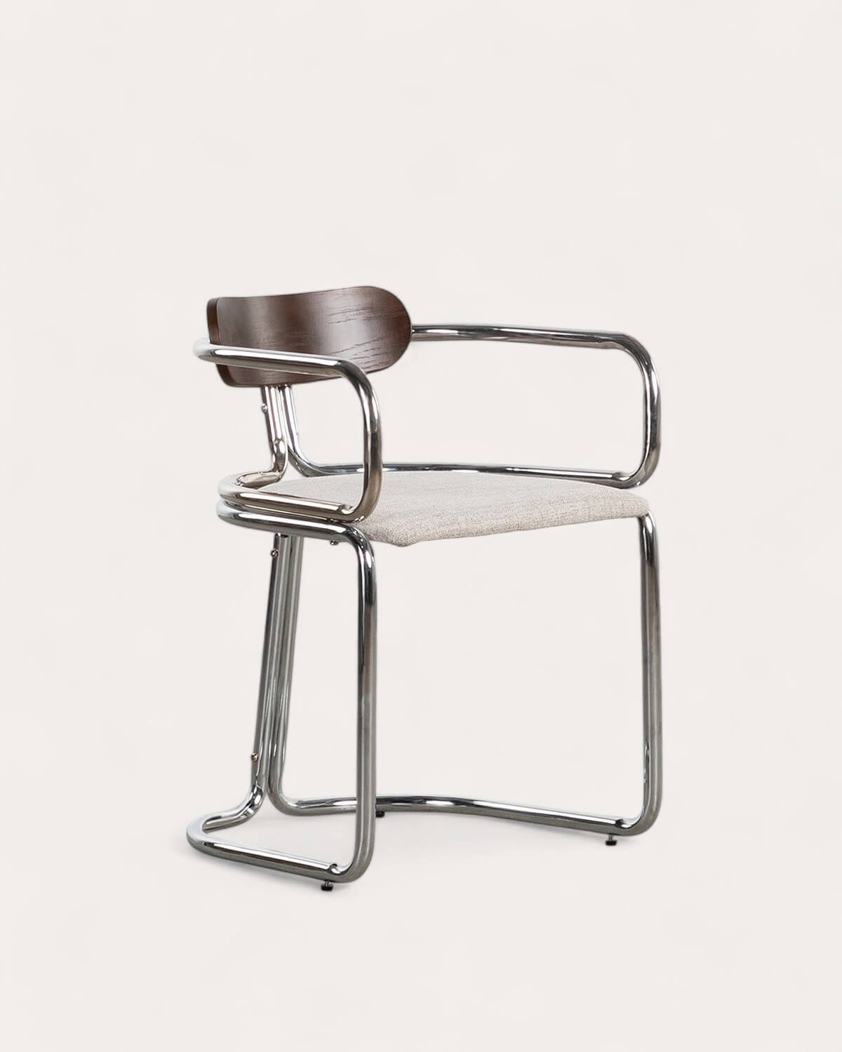 Chaise de Salle à Manger avec Accoudoirs en Tissu et Bois Teba, image de la gelerie 1
