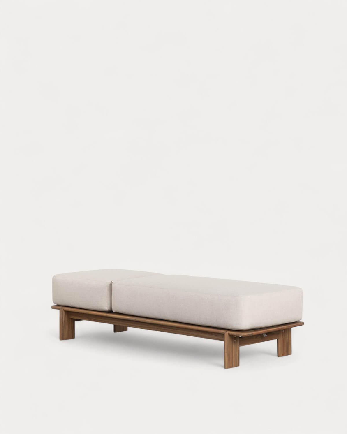 Chaise Longue Inclinable en Bois d'Acacia avec Coussin en Tissu Cael , image de la gelerie 5
