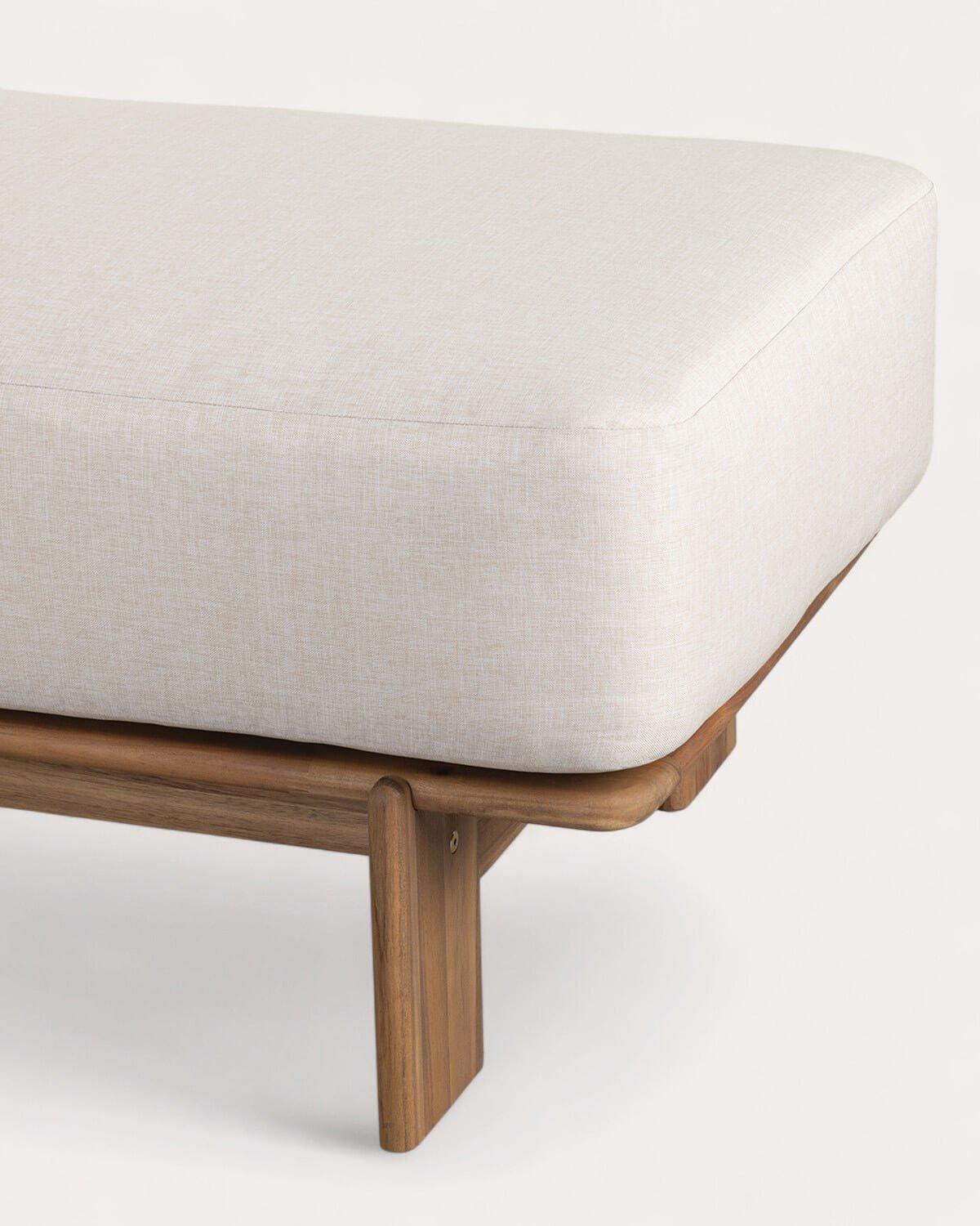 Chaise Longue Inclinable en Bois d'Acacia avec Coussin en Tissu Cael , image de la gelerie 7