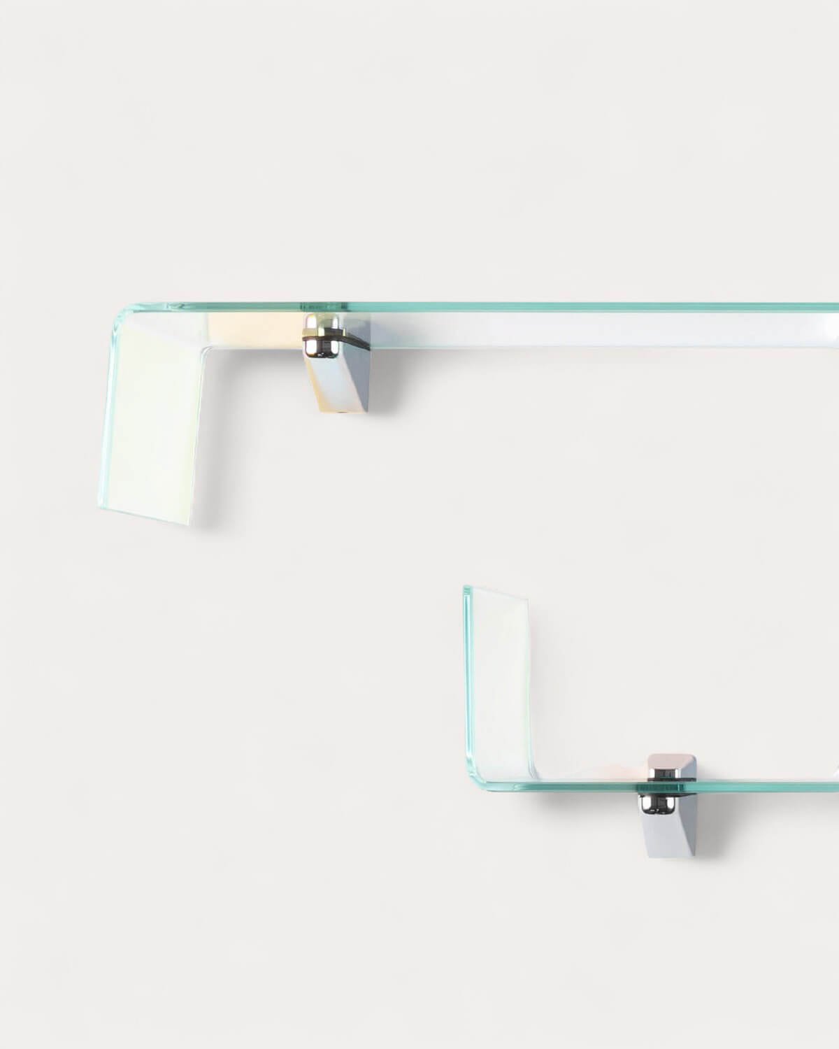Ensemble de 2 Étagères Murales en Verre Curvé Iris, image de la gelerie 6