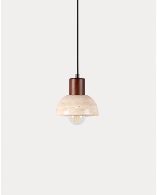 Plafonnier en Marbre Travertin et Bois May