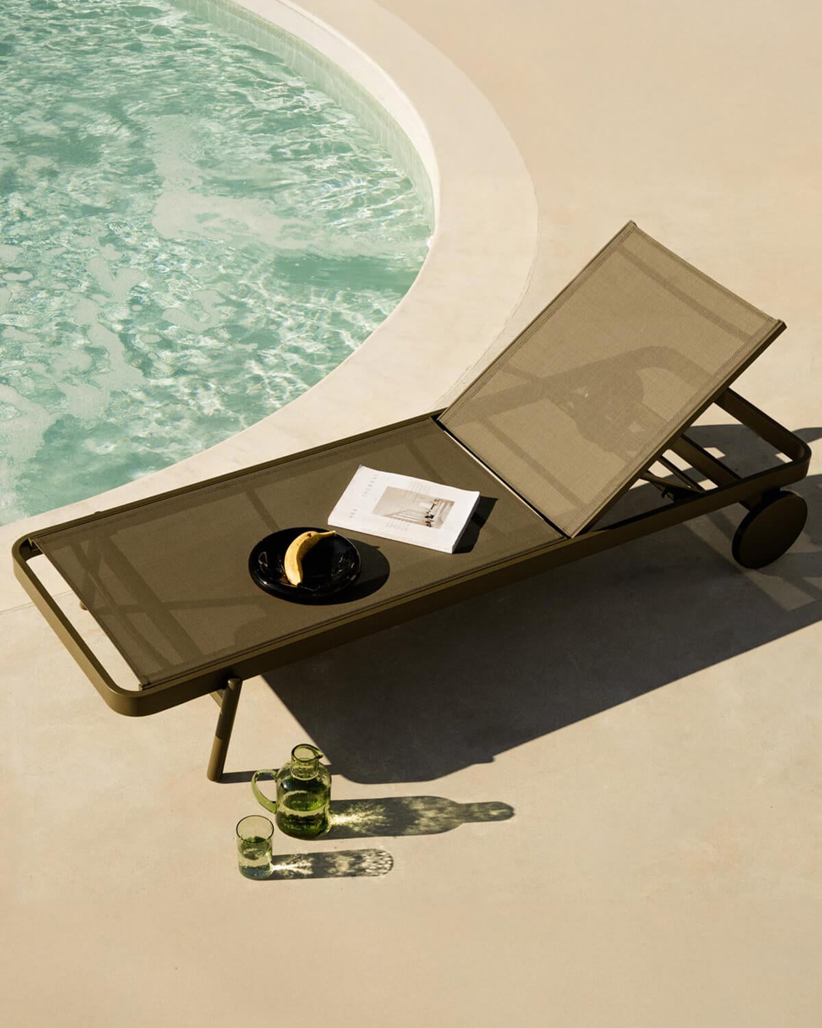 Chaise Longue Inclinable en Aluminium et Tissu Celina, image de la gelerie 2