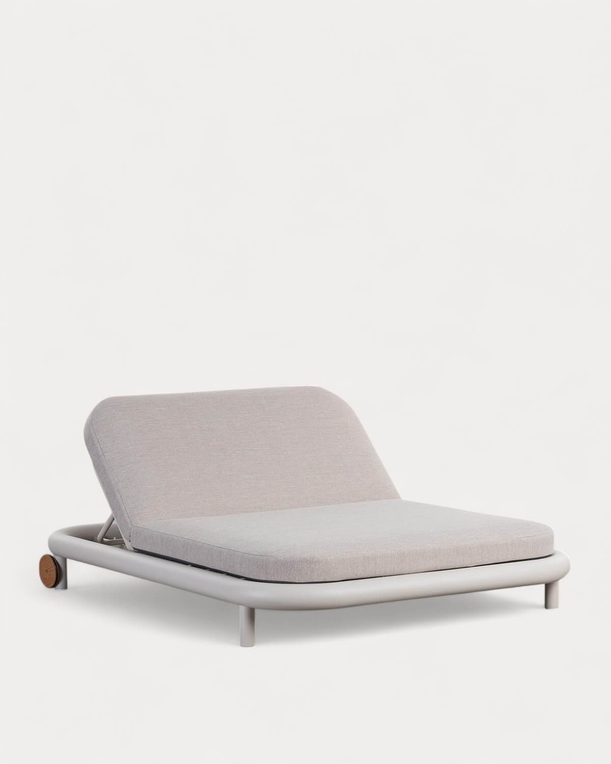 Chaise Longue Inclinable Double en Aluminium avec Coussin en Tissu Cheryl, image de la gelerie 1