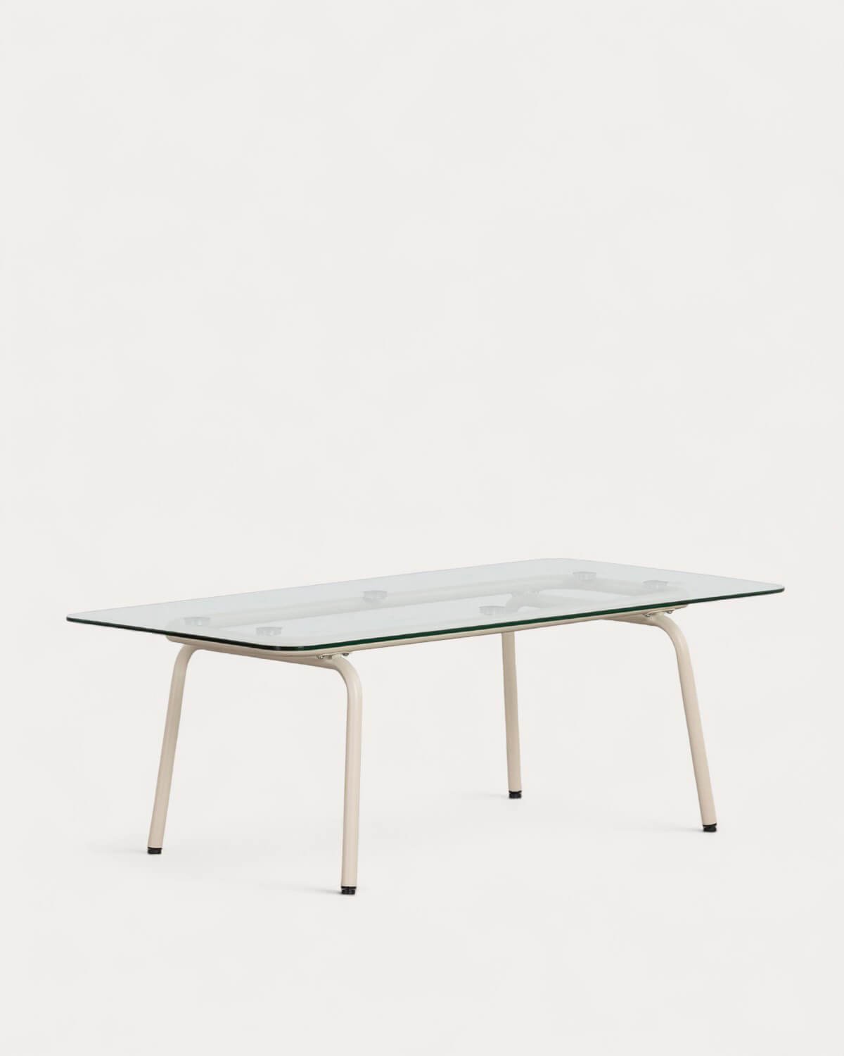 Table Basse Rectangulaire en Métal et Verre Trempé (120x56 cm) Xoan, image de la gelerie 1