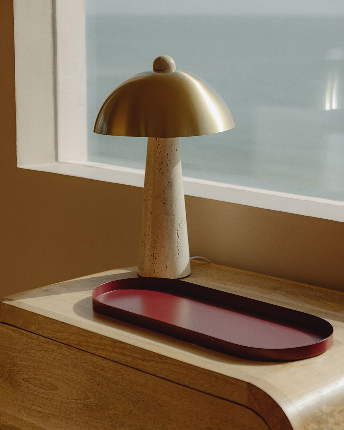 Lampe de Table en Métal et Marbre Travertin Hugo, image de la gelerie 2