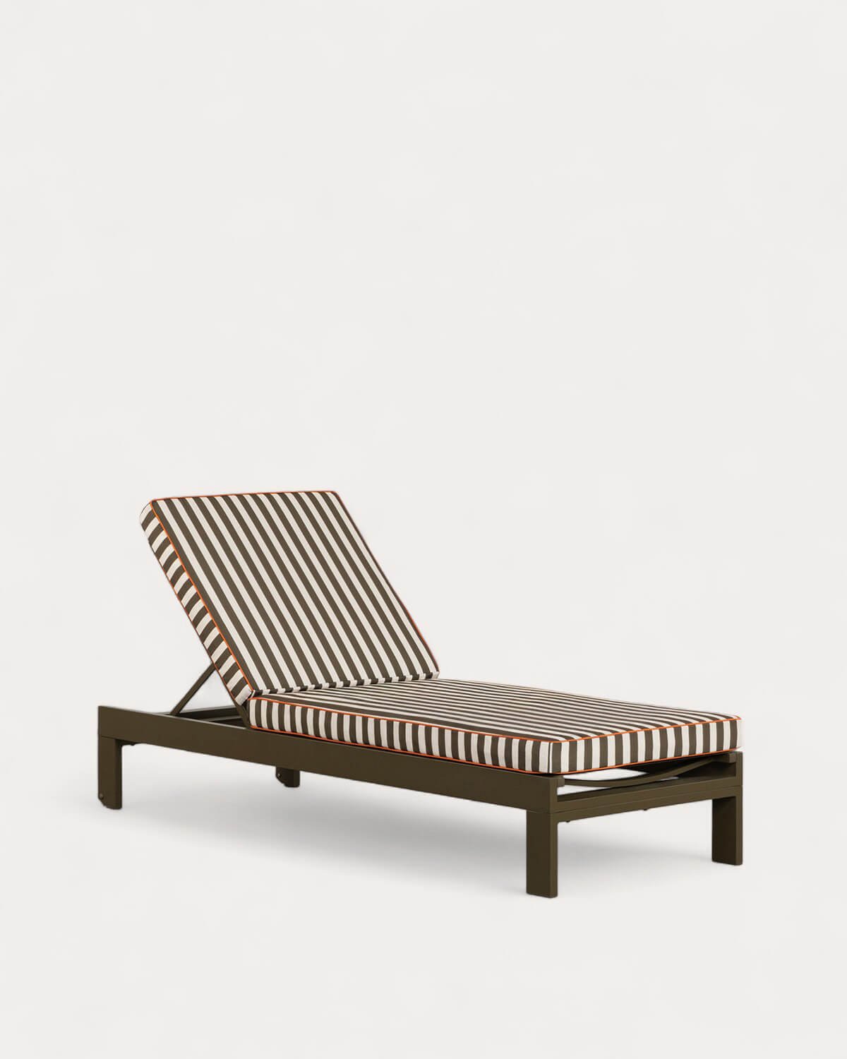 Pack 2 Chaises Longues Inclinables en Aluminium avec Coussin Rayé New Kreta, image de la gelerie 1