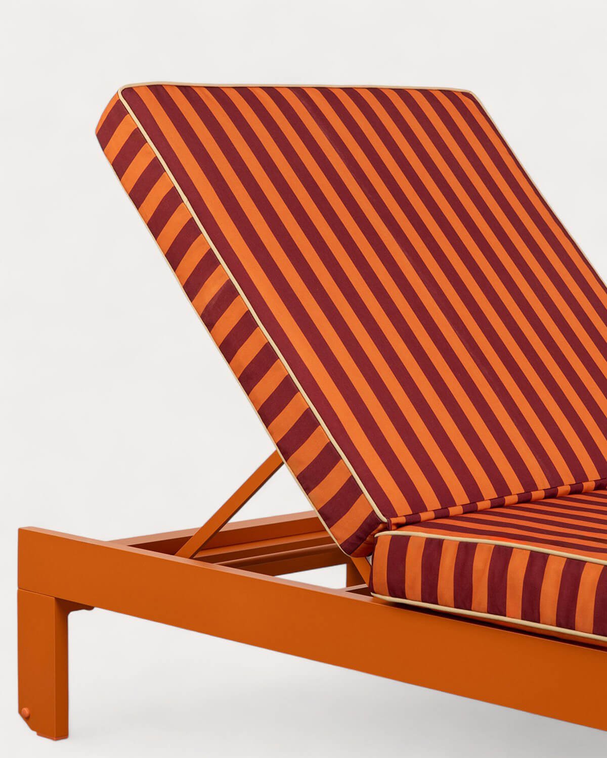 Pack 2 Chaises Longues Inclinables en Aluminium avec Coussin Rayé New Kreta, image de la gelerie 6