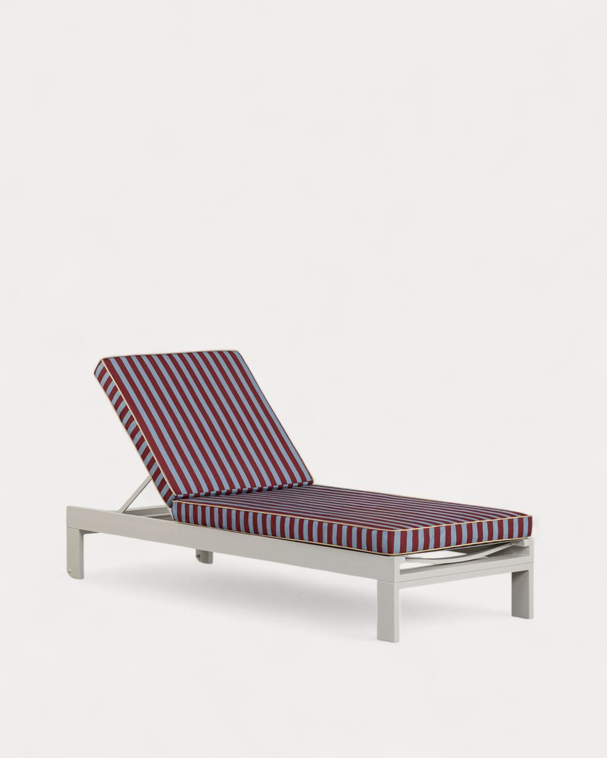 Nouvelle Chaise Longue Inclinable en Aluminium Kreta avec Coussin Rayé, image de la gelerie 4635853