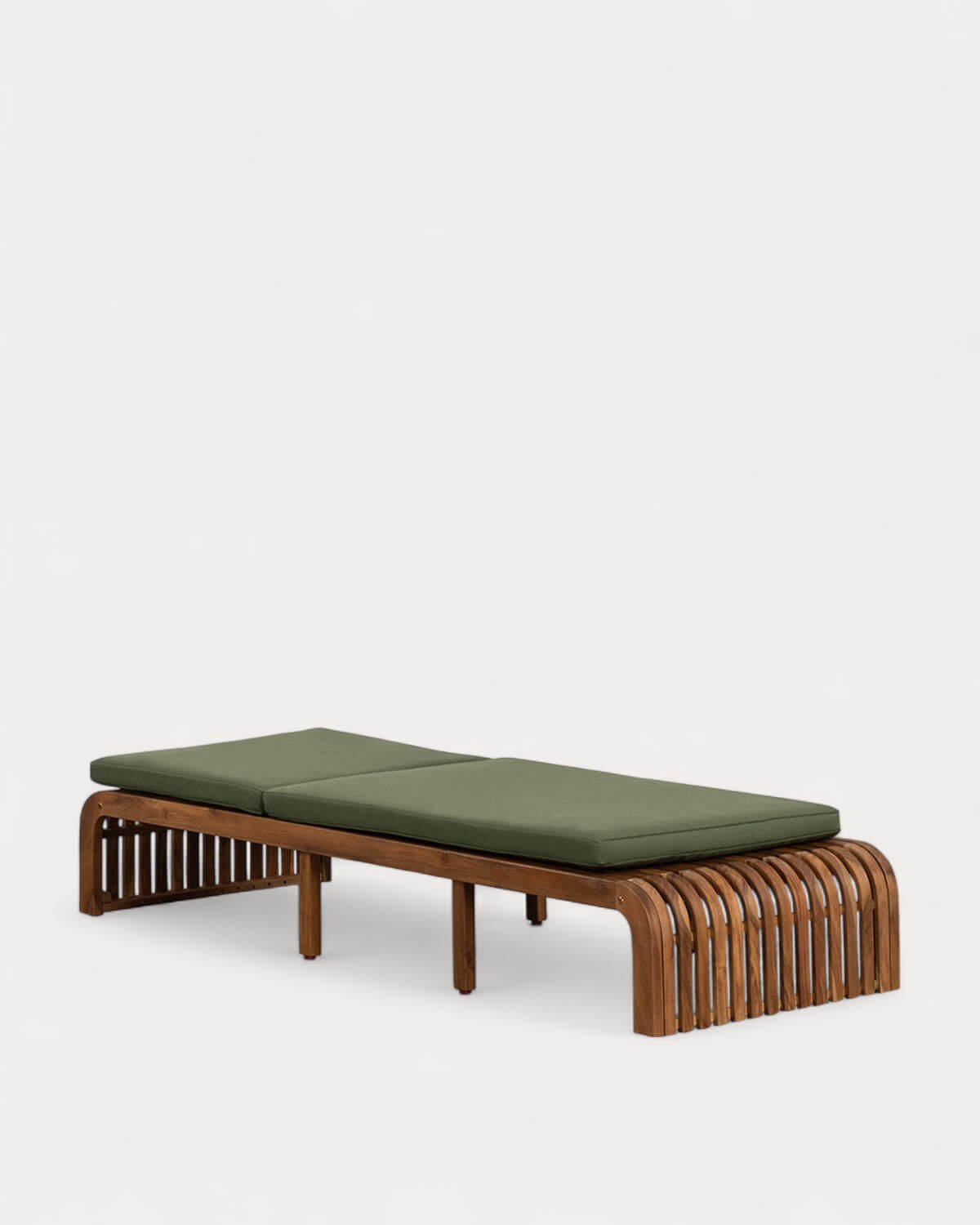 Chaise Longue Inclinable en Bois d'Acacia avec Coussin en Tissu Hazan, image de la gelerie 4