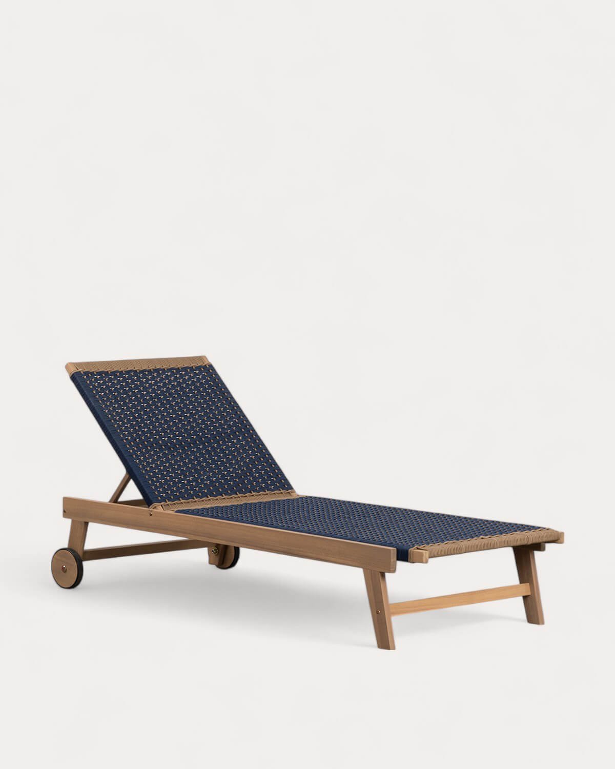 Chaise Longue avec Roues en Bois d'Acacia et Corde Mirle , image de la gelerie 1