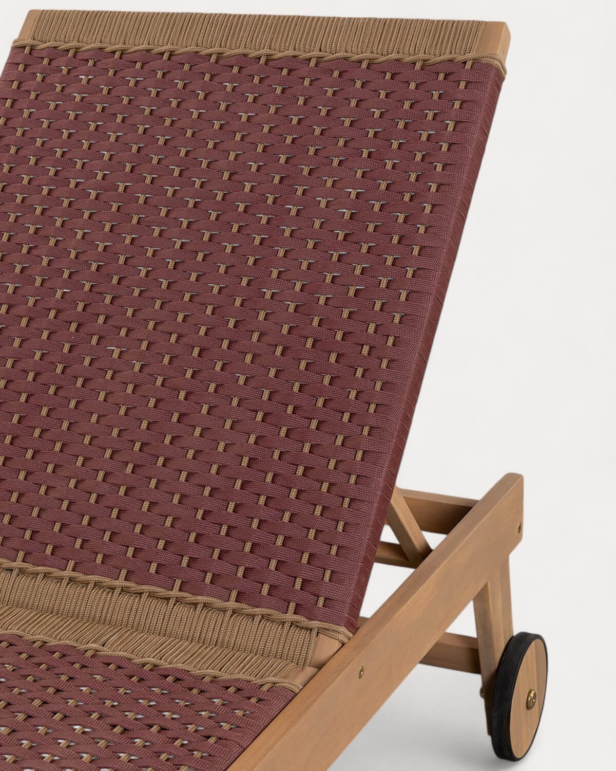 Pack de 2 Chaises Longues en Bois d'Acacia et Corde avec Roulettes Mirle, image de la gelerie 7