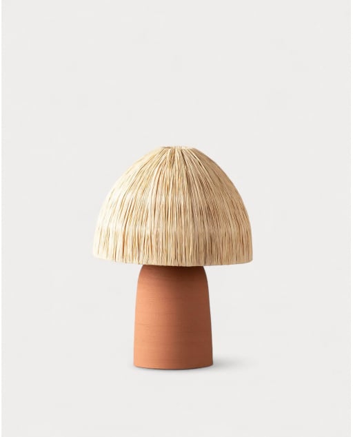 Lampe de Table en Raphia et Terre Cuite Abbie