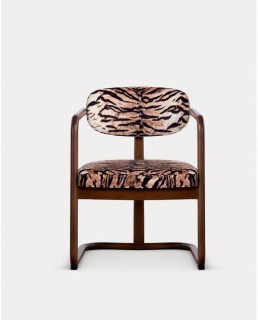 Chaise de Salle à Manger en Bois d'Hévéa et Tissu Victor