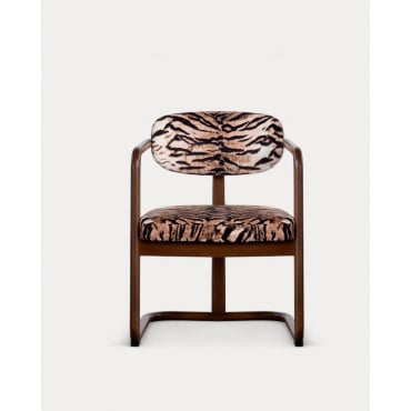 Chaise de Salle à Manger en Bois d'Hévéa et Tissu Vitier