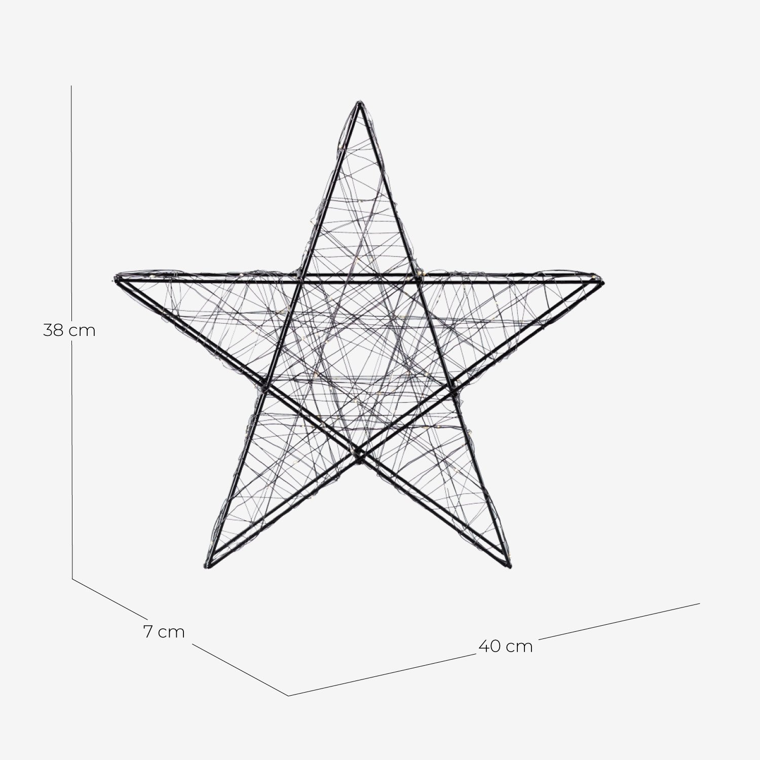 Figurine Décorative avec Lumières LED en Métal Adak, dimensions
