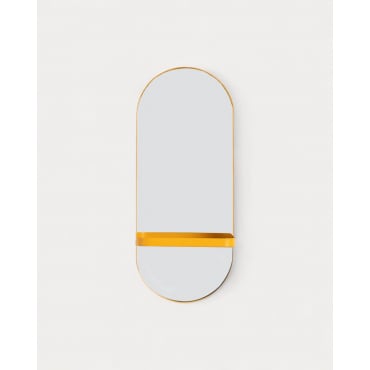 Miroir Mural avec Étagère en Métal (60x25 cm) Laiz Jaune Curry - The Masie