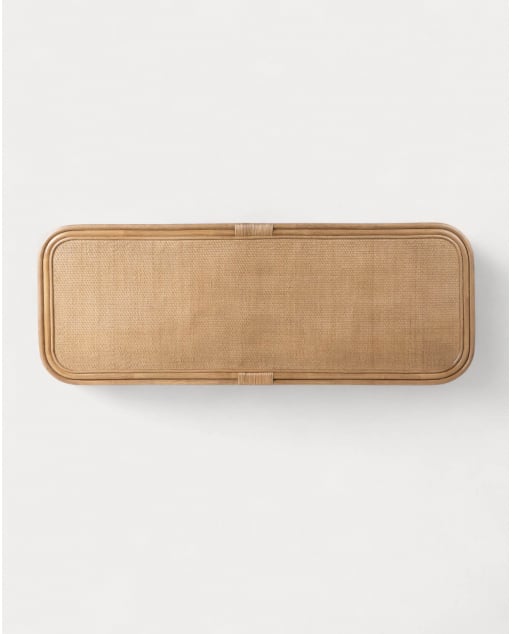 Tête de lit pour lit de 160 cm en bois et rotin naturel Maisie