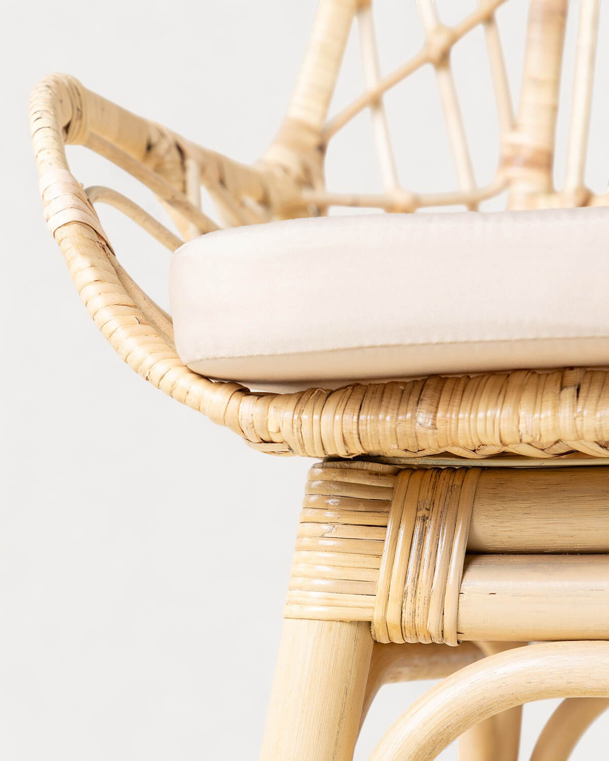 Pack 2 Chaises de Salle à Manger en Rotin Naturel avec Coussin Melys, image de la gelerie 3
