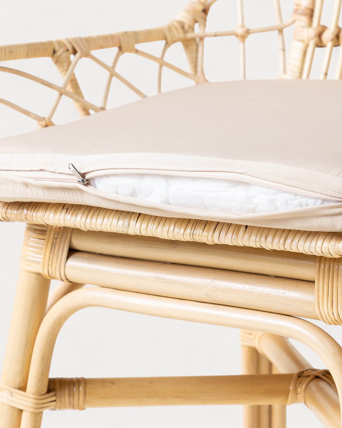 Pack 4 Chaises de Salle à Manger en Rotin Naturel avec Coussin Melys, image de la gelerie 5