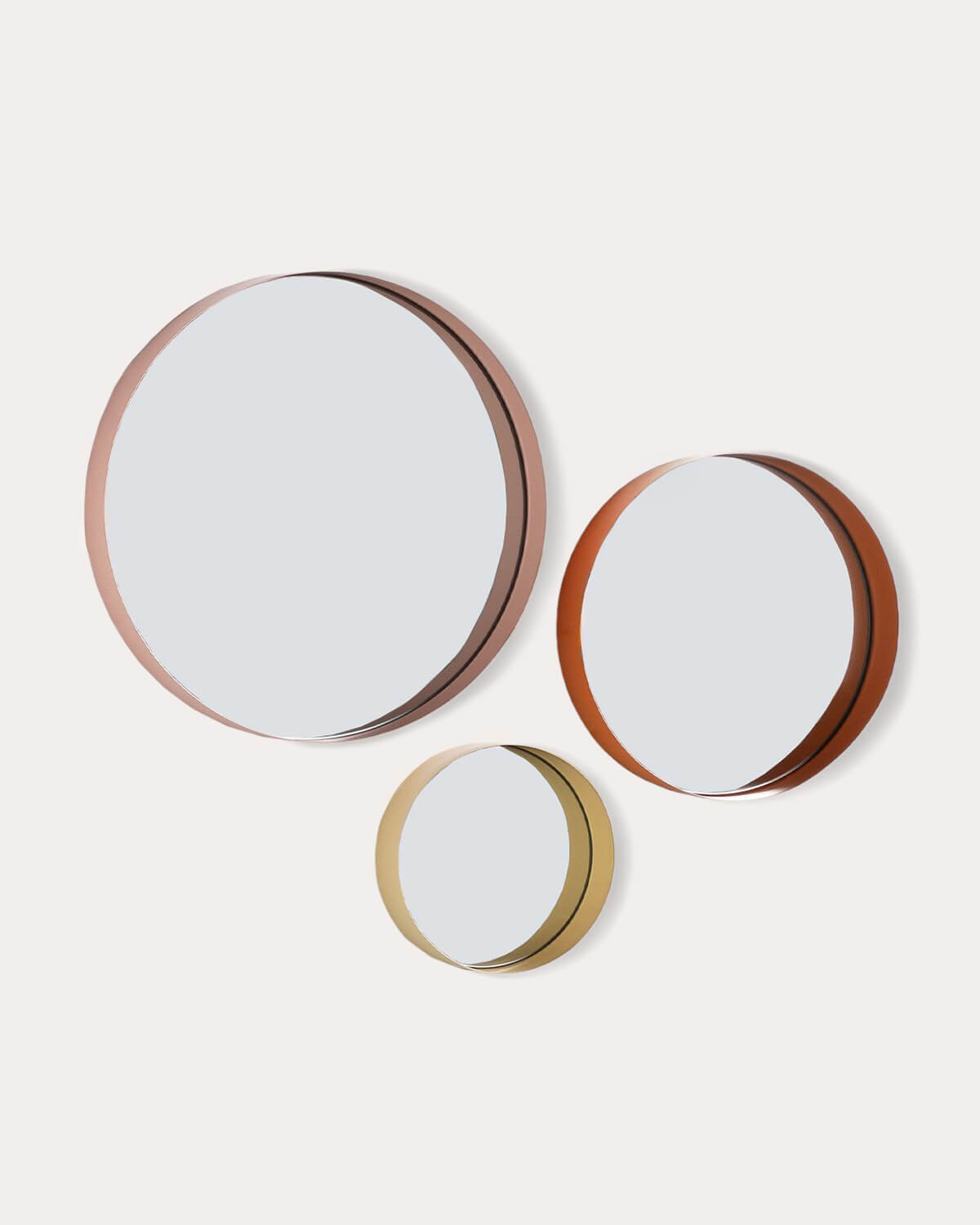 Lot de 3 Miroirs Muraux Ronds en Métal Esdras, image de la gelerie 1