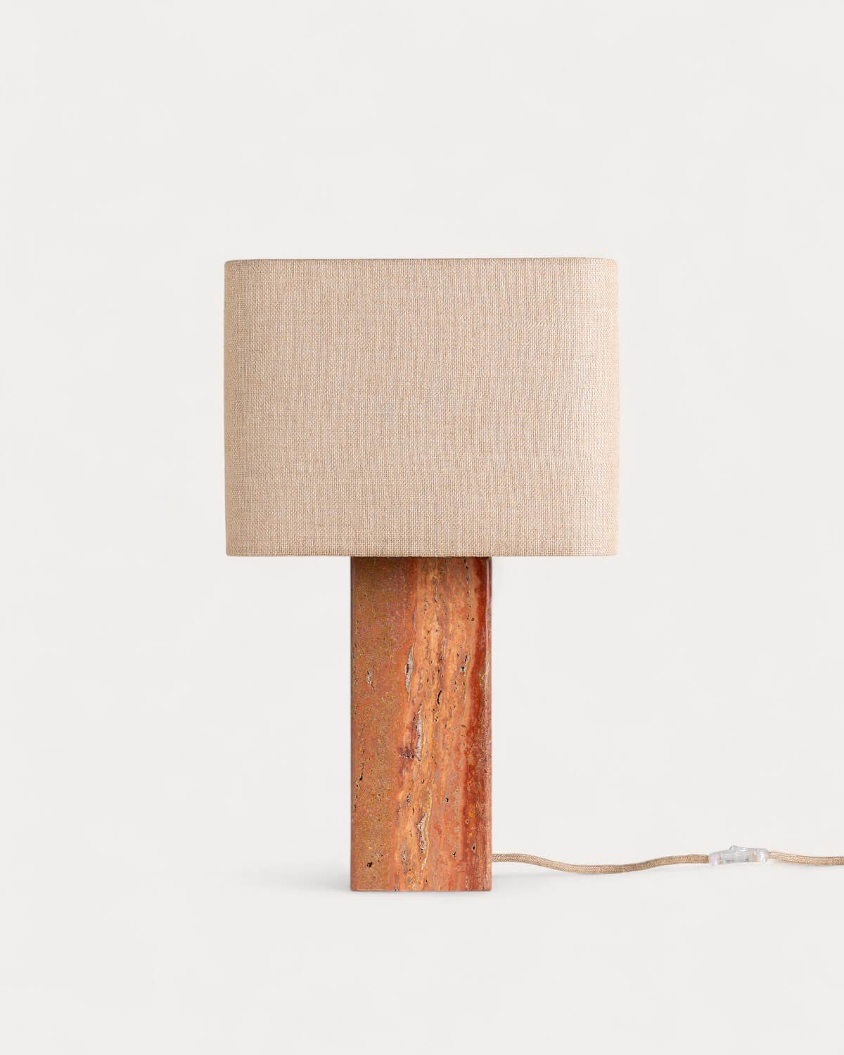 Lampe de Table en Marbre Travertin et Lin Filipa, image de la gelerie 3