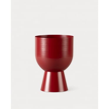 Bol Décoratif en Métal avec Base (Ø25 cm) Oier Rouge Tinto - The Masie