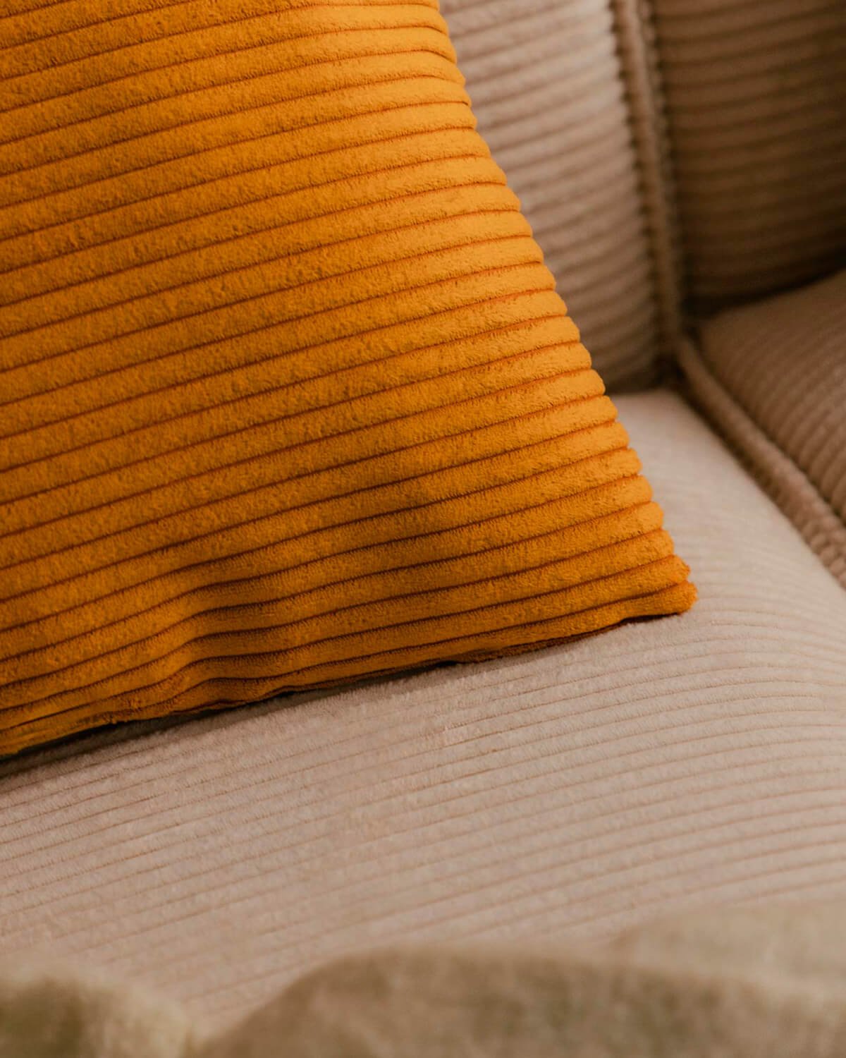 Coussin Carré en Velours Côtelé Épais (43x43 cm) Raim, image de la gelerie 3