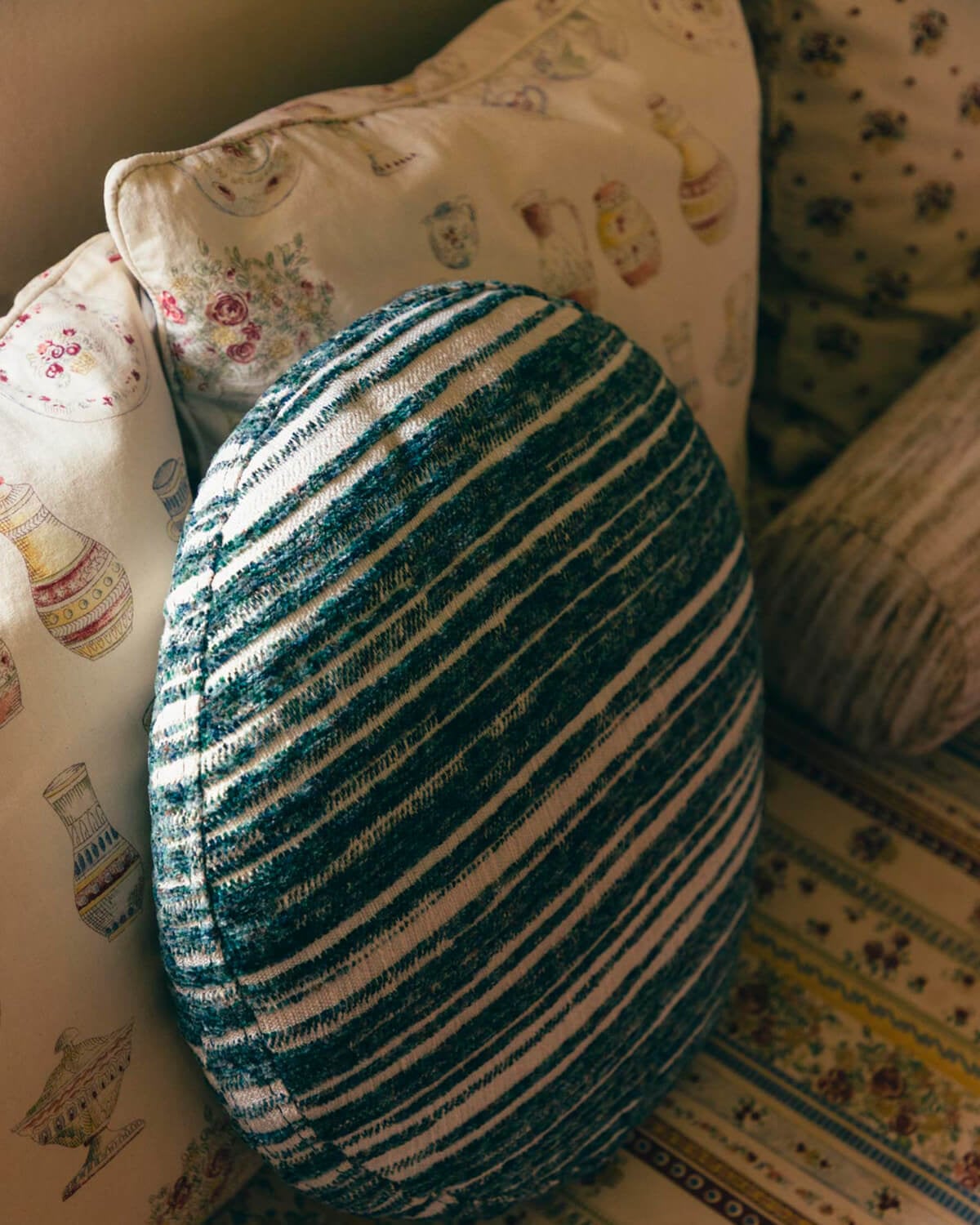 Coussin Rond en Tissu (Ø43 cm) Marssel, image de la gelerie 2