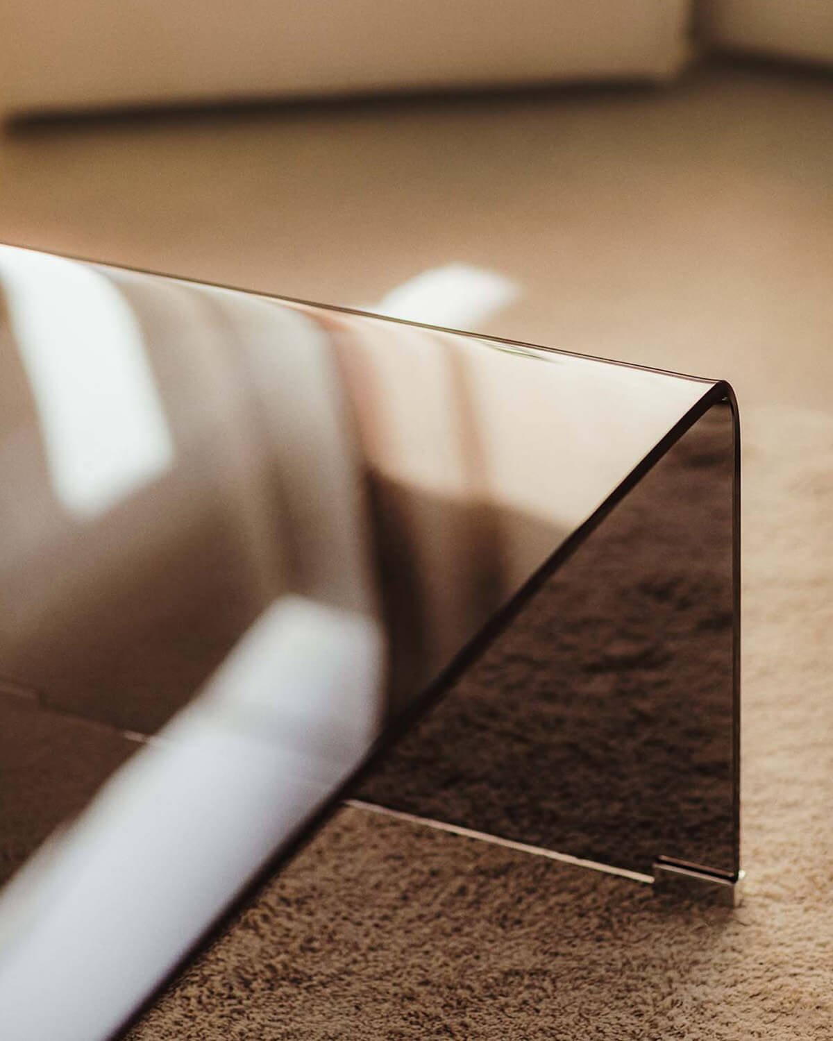 Table Basse Rectangulaire en Verre Trempé (120x60 cm) Curve , image de la gelerie 3