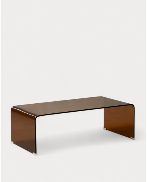 Table Basse Rectangulaire en Verre Trempé (120x60 cm) Curve
