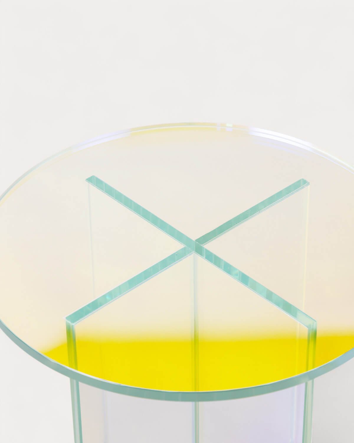 Table d´Appoint Haute Ronde Irisé en Verre Trempé (Ø40 cm) Iris, image de la gelerie 5