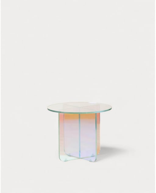 Table d´Appoint Ronde Irisé en Verre Trempé (Ø50 cm) Iris