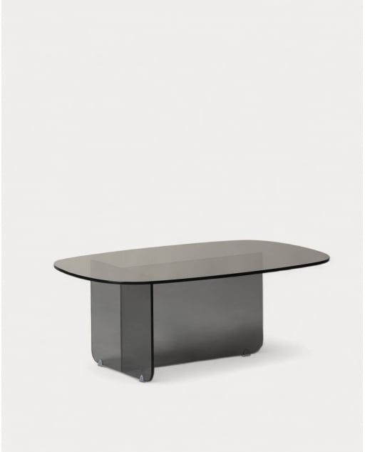 Table Basse Ovale en Verre Trempé  (90x60 cm) Urel