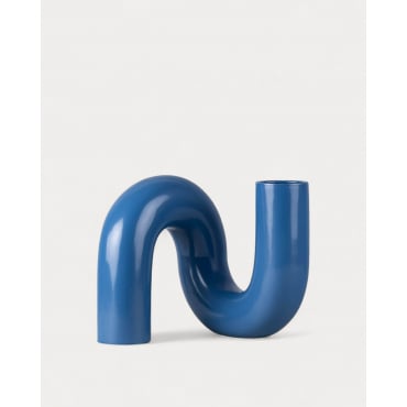 Vase Haut XL Nito Dolomite Bleu Oceanic - The Masie