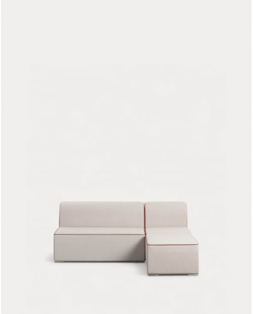 Canapé de Jardin Modulable 2 Pièces Canapé 2 Places et Fauteuil avec Pouf en Tissu Lagos