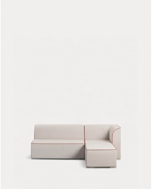 Canapé de Jardin Modulable 2 Pièces Canapé 2 Places et Coin avec Pouf en Tissu Lagos