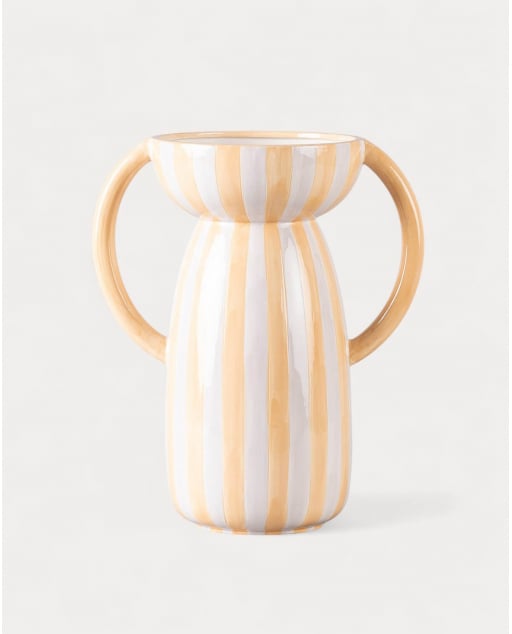 Grand Vase en Dolomite XL Litchi Lines