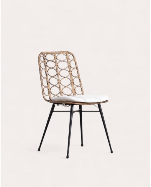 Chaise de Salle à Manger en Rotin Naturel Gema