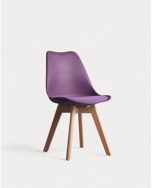 Pack 4 Chaises de Salle à Manger en Polypropylène et Tissu Fin Freya