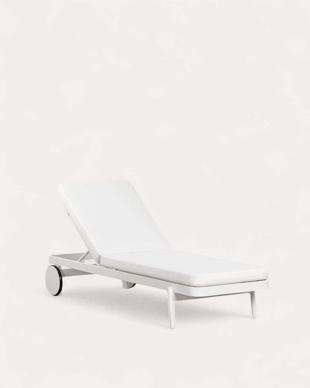 Chaise Longue Inclinable en Aluminium avec Coussin en Tissu Celina, image de la gelerie 1