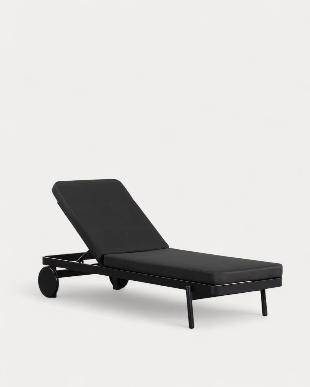 Chaise Longue Inclinable en Aluminium avec Coussin en Tissu Celina, image de la gelerie 1