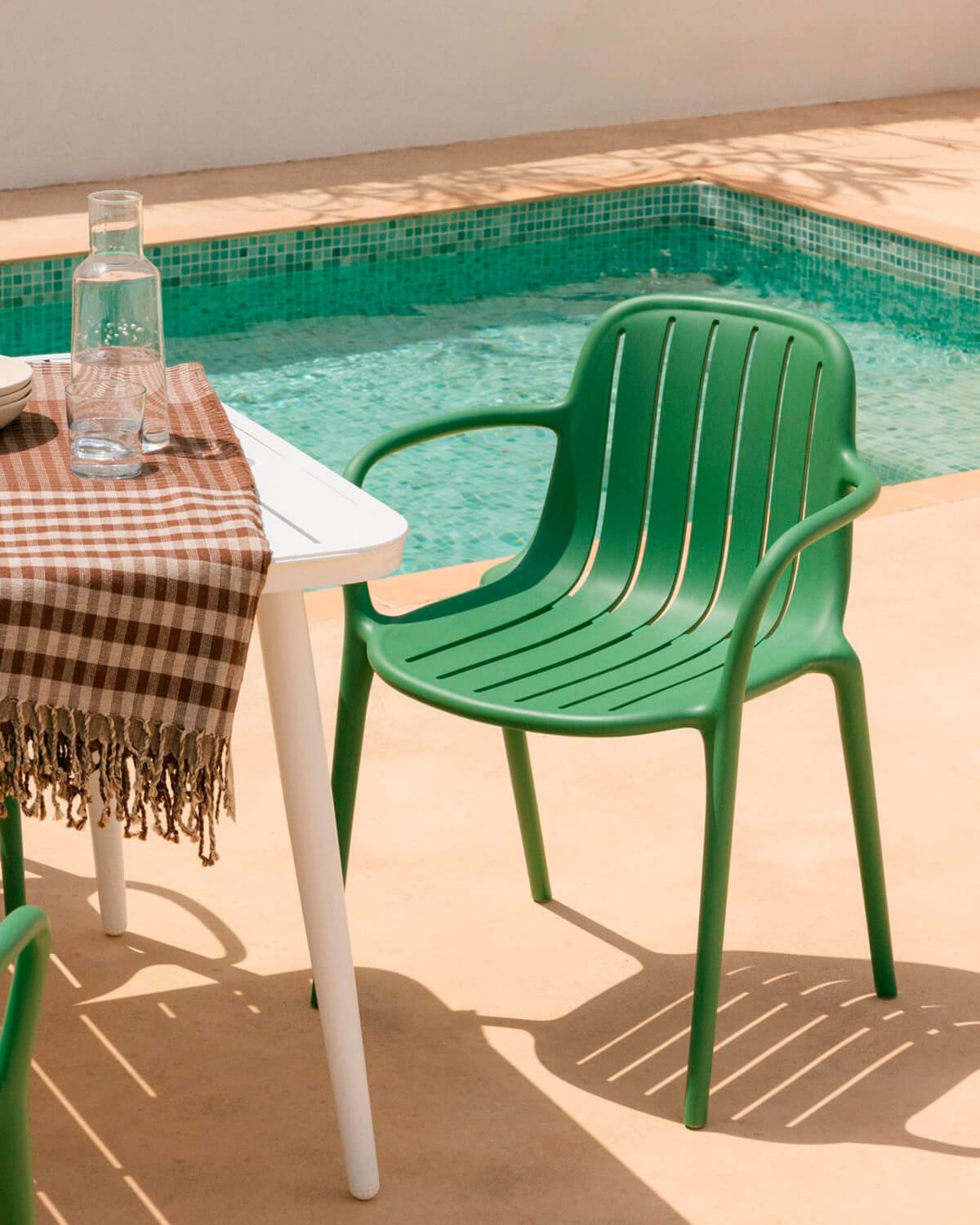 Set de Table Rectangulaire en Aluminium (160x90 cm) Cancún et 6 Chaises d'Extérieur en Polypropylène Brand, image de la gelerie 3