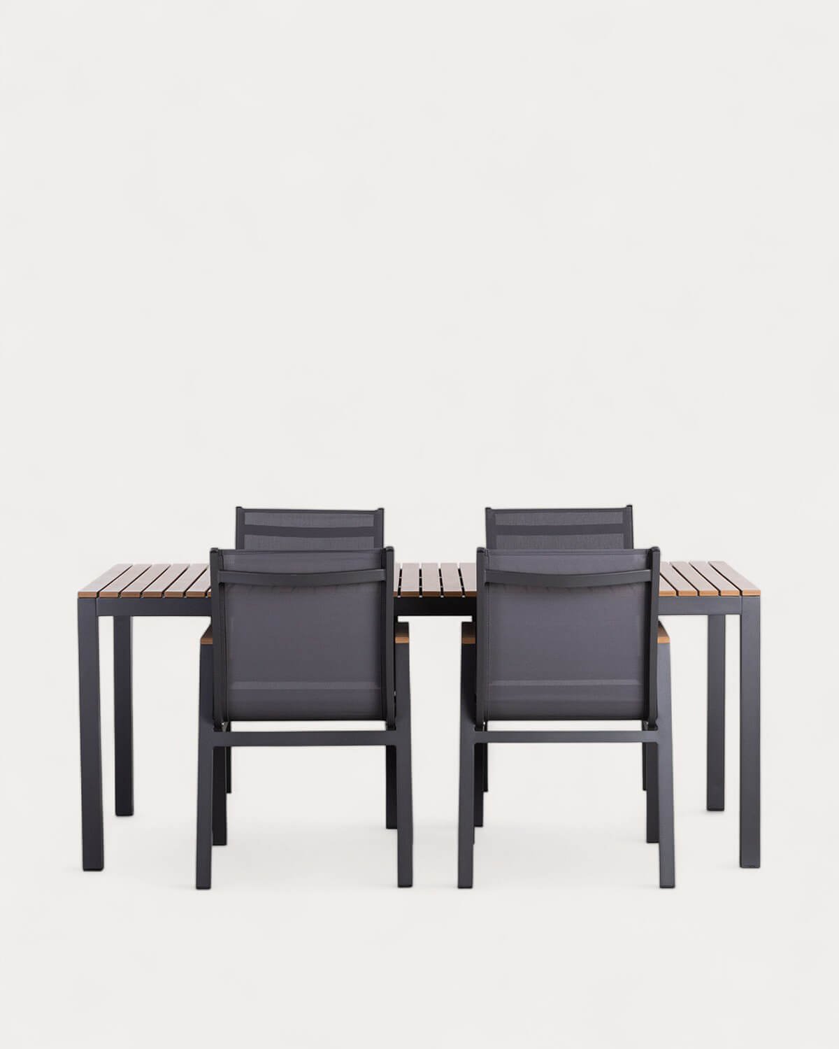 Ensemble de Table en Aluminium (180x90 cm) et 4 Chaises d'Extérieur Korce, image de la gelerie 1