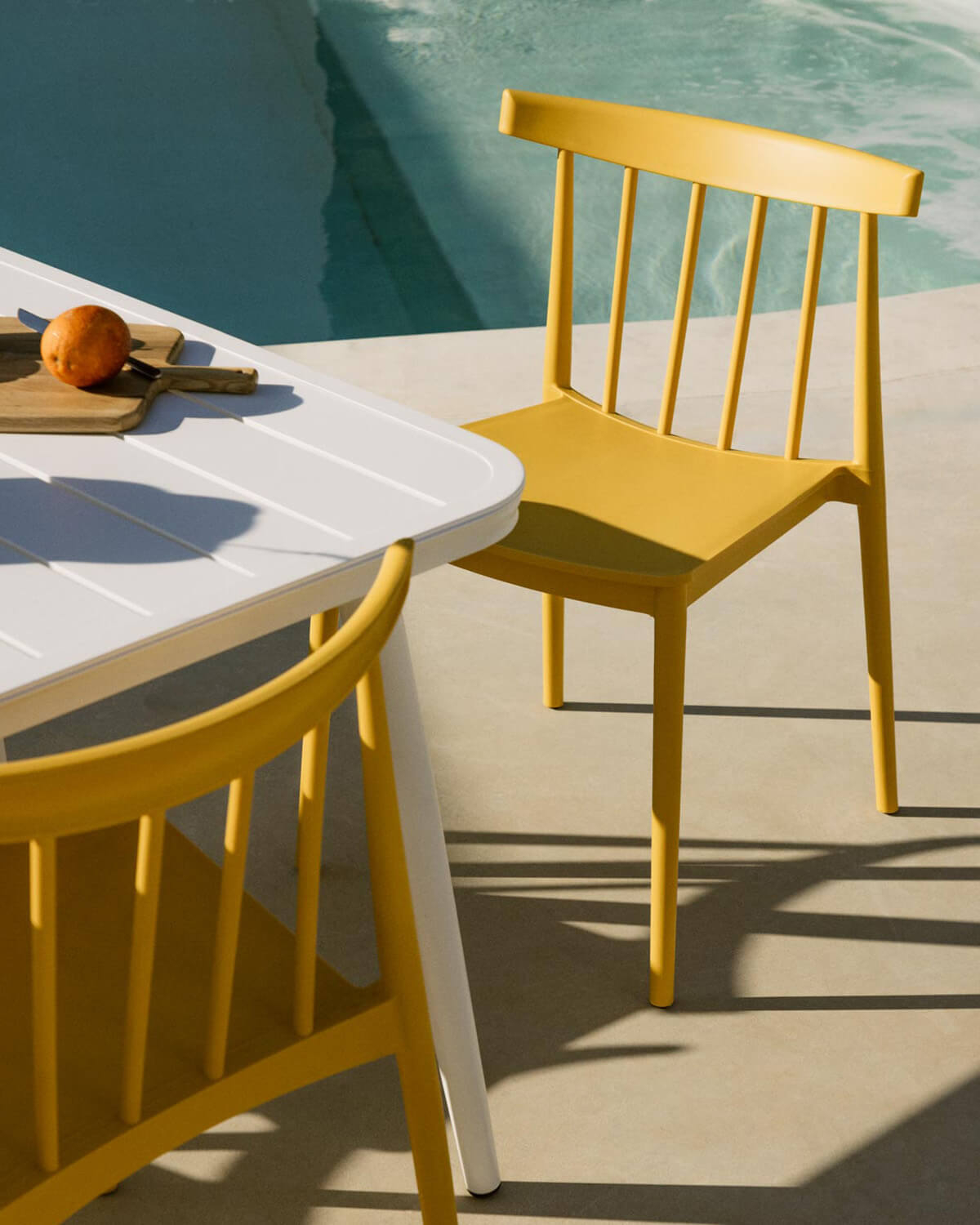 Ensemble de Table Rectangulaire en Aluminium (160x90 cm) Cancun et 6 Chaises d'Extérieur en Polypropylène Sunty, image de la gelerie 3