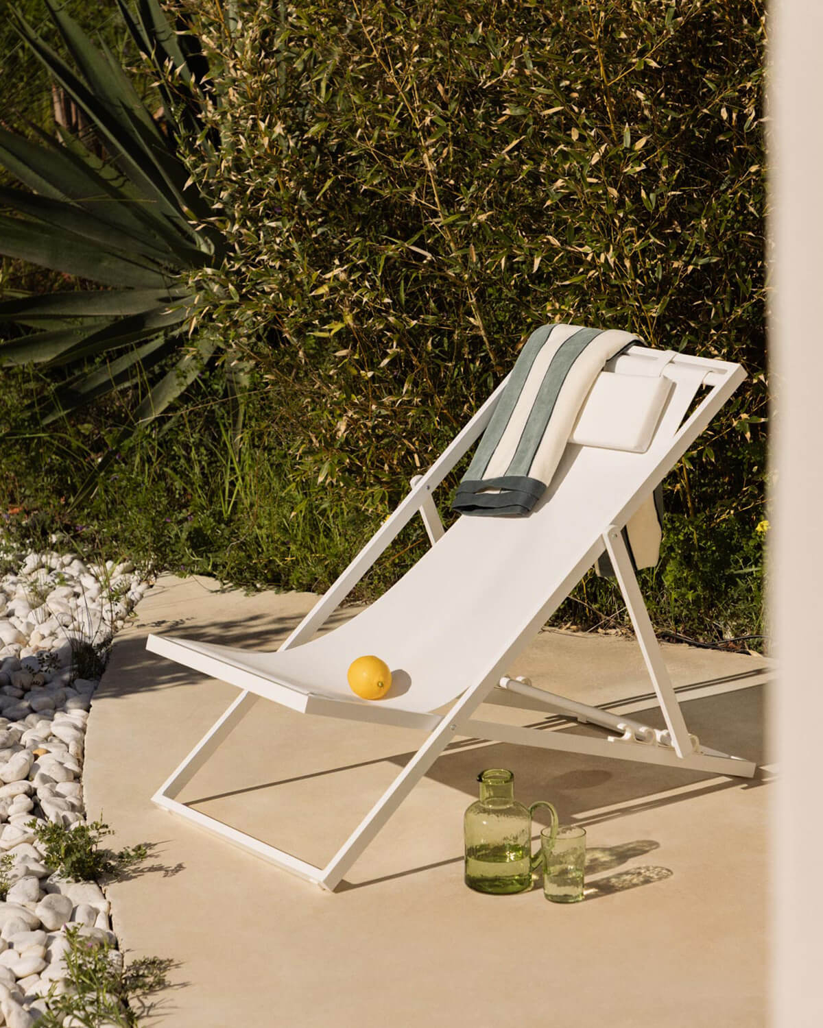 Pack 2 chaises longues inclinables en aluminium avec coussin Cancún, image de la gelerie 2