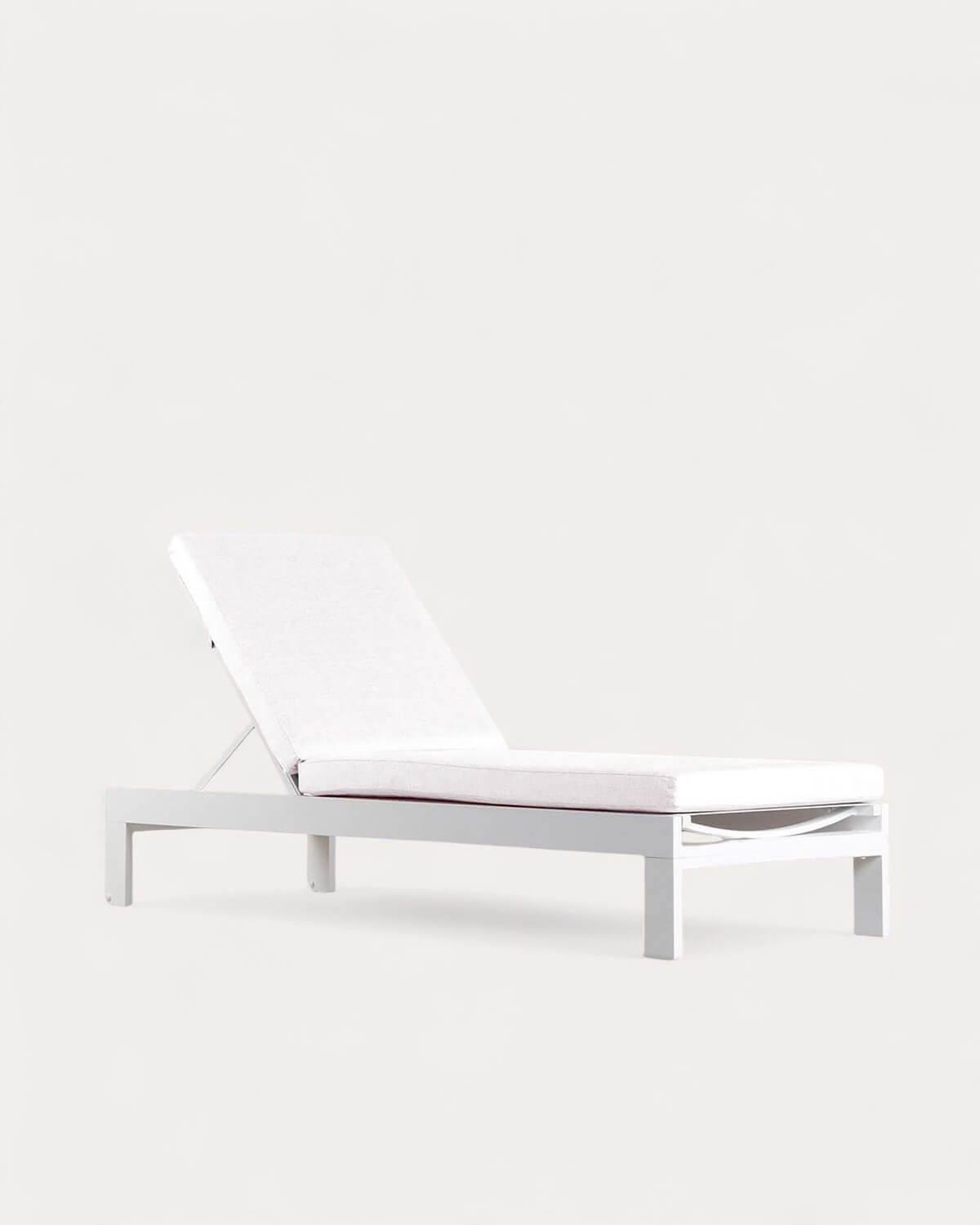 Chaise longue Inclinable en Aluminium avec Coussin en Tissu New Kreta , image de la gelerie 1