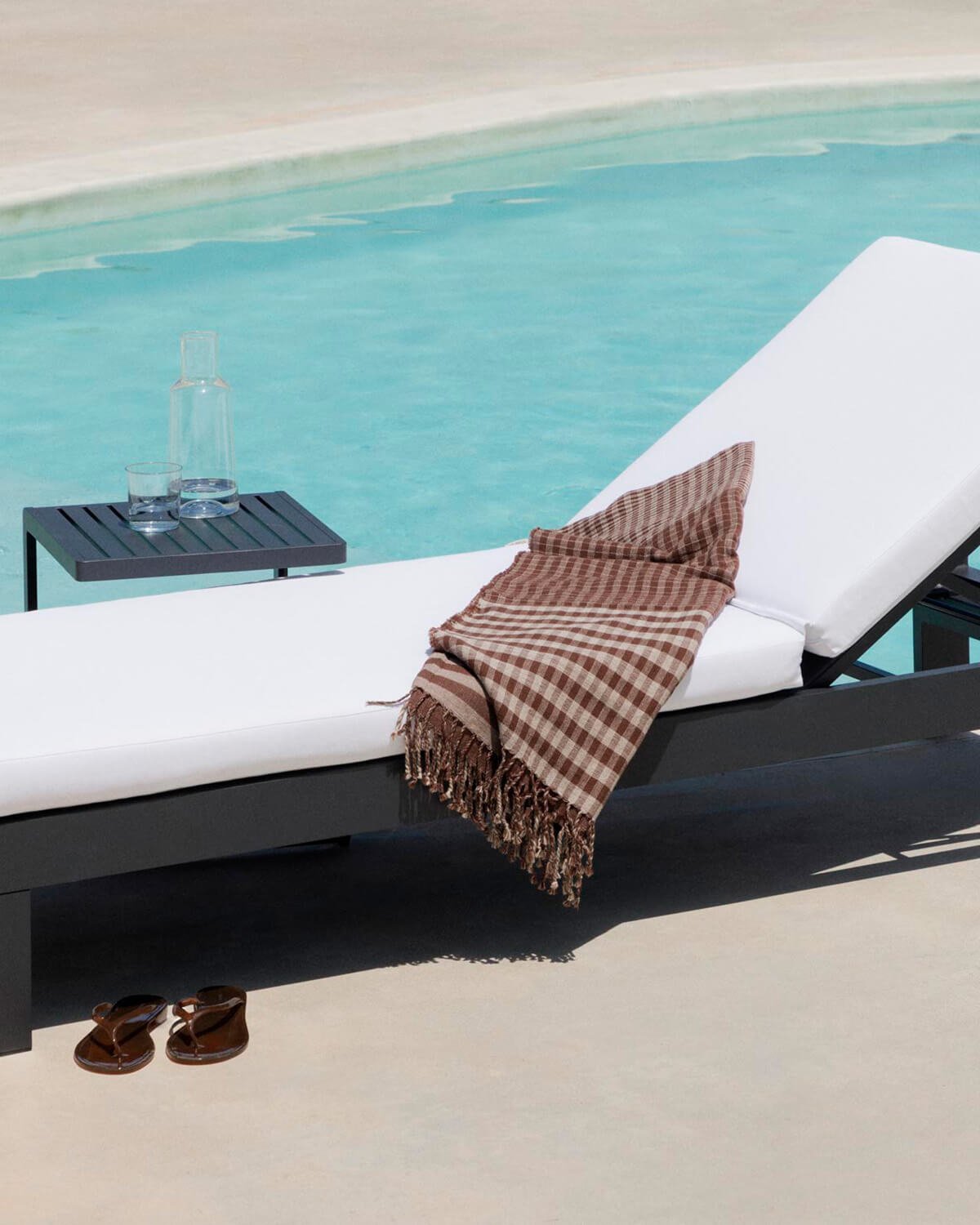 Chaise longue Inclinable en Aluminium avec Coussin en Tissu New Kreta , image de la gelerie 2