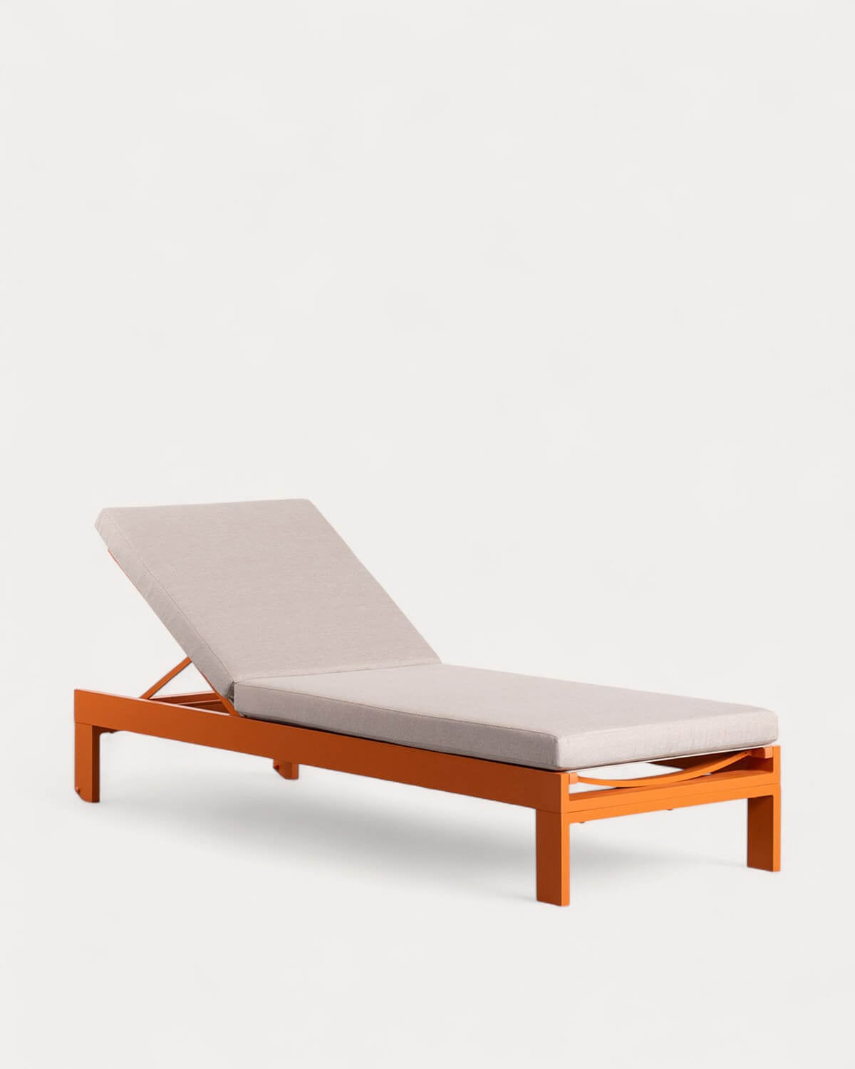 Chaise longue Inclinable en Aluminium avec Coussin en Tissu New Kreta , image de la gelerie 1